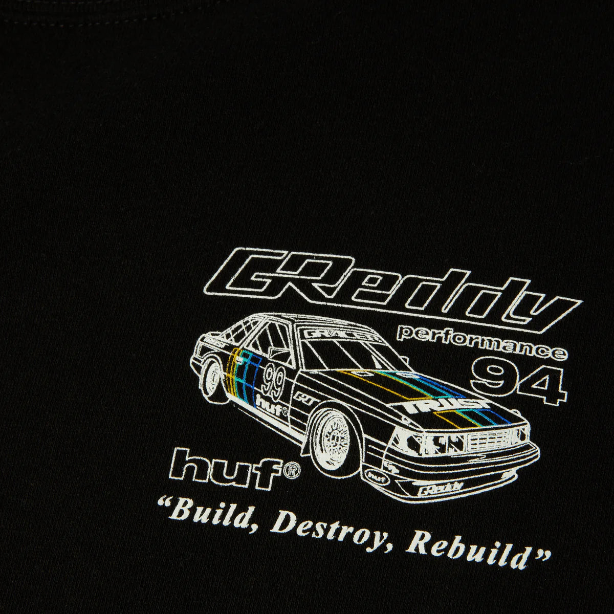 HUF x GReddy Retro Mod Crewneck - Black