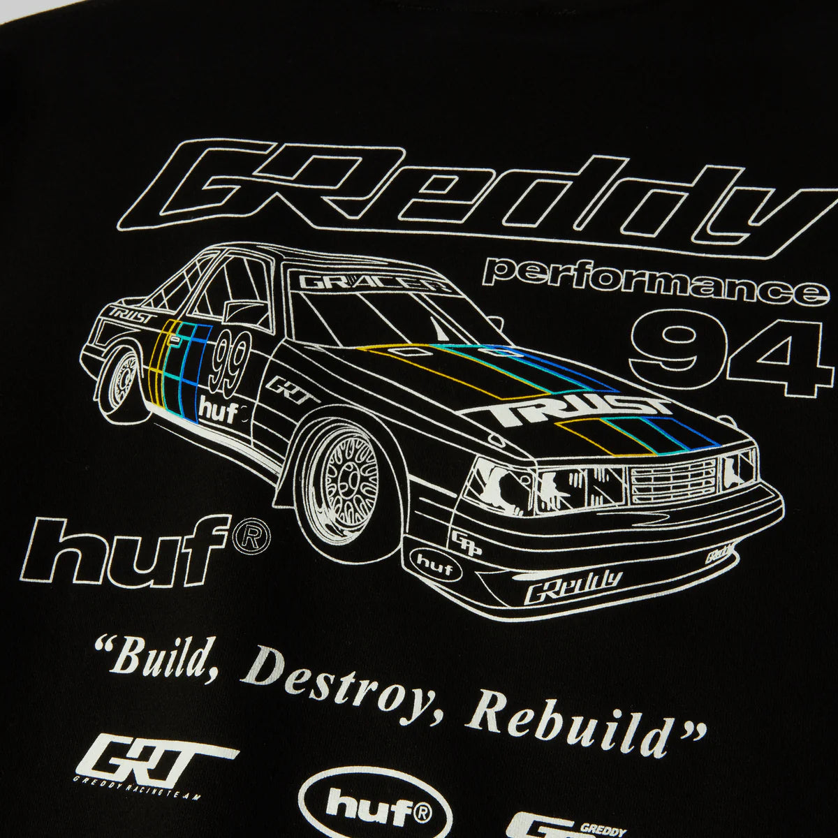 HUF x GReddy Retro Mod Crewneck - Black