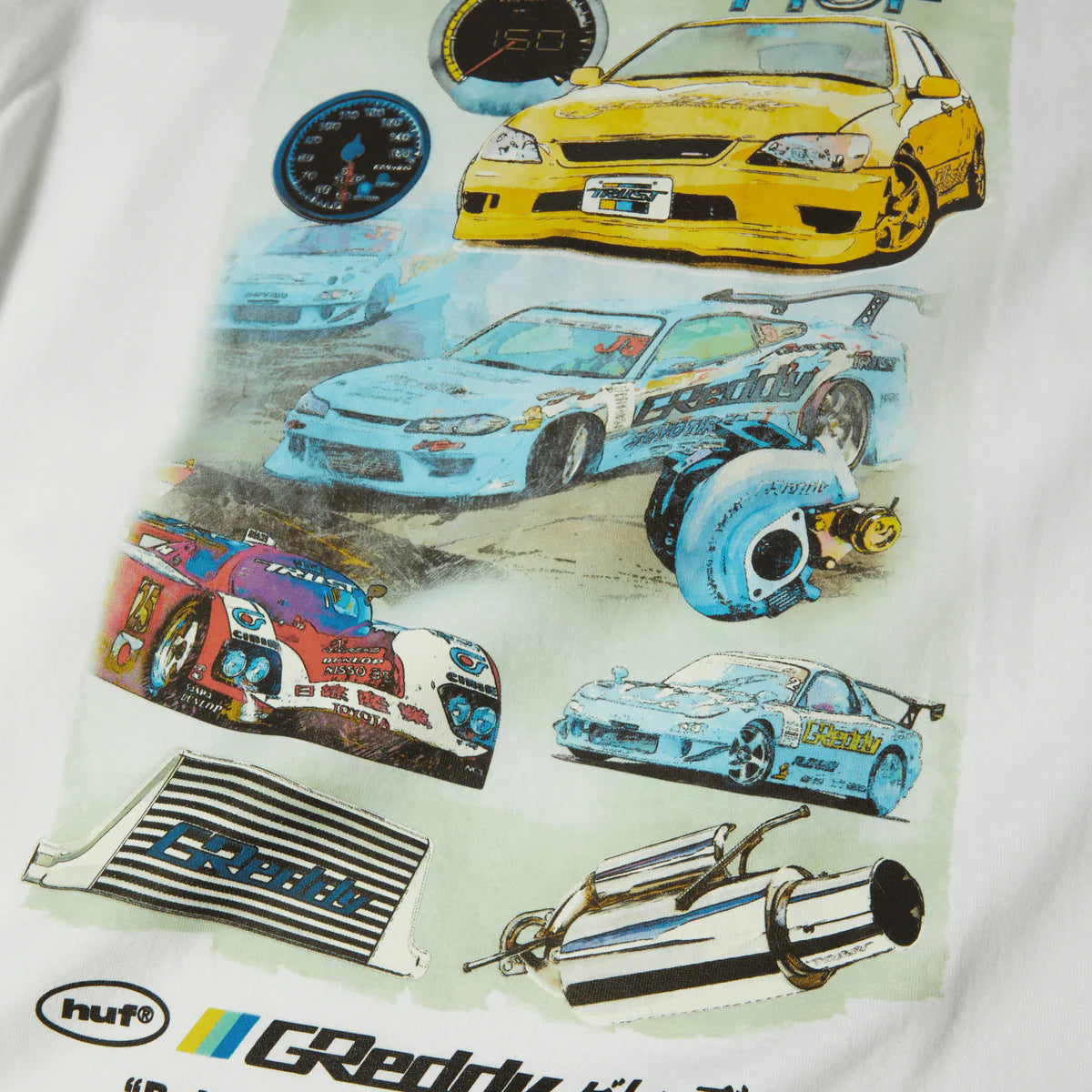 HUF x GReddy Parts S/S Tee - White