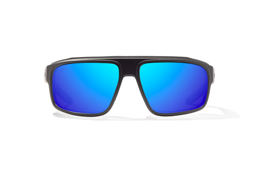 Greenland Black Matte / Blue Mirror Glass Lens
