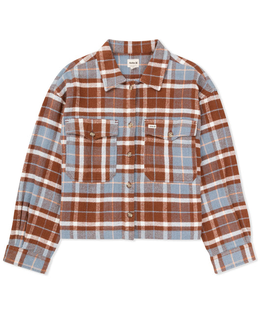 Hurley Women's Roam Boxy Flannel - Sailing