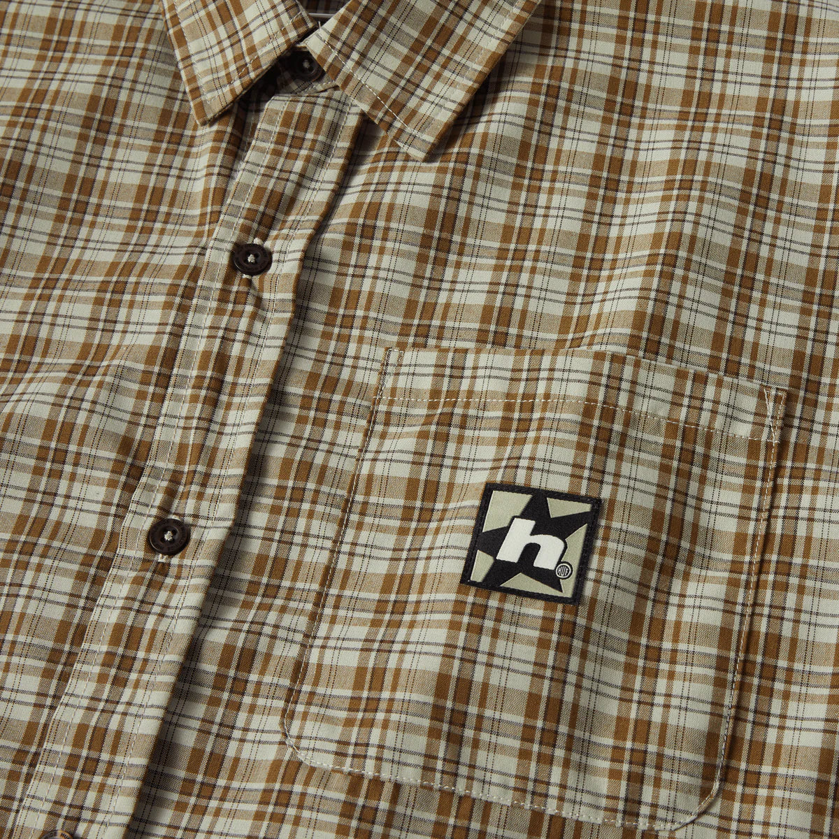 HUF H Star Plaid Shirt - Putty