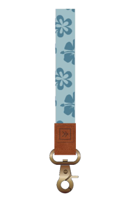 Thread Wristlet Wrist Lanyard - Hawaiian Floral Blue