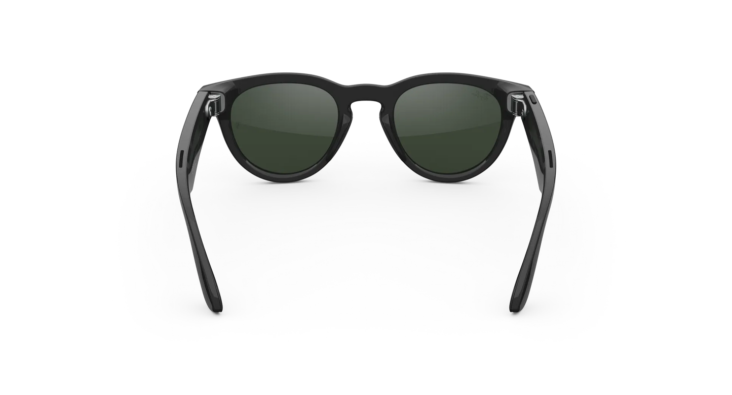 Ray Ban x Meta Gen 2 Headliner Shiny Black w/ Clear to Graphite Green Transitions Lens Smart Glasses