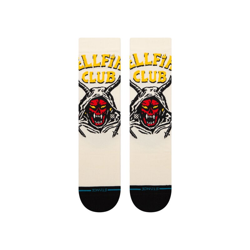 Stranger Things x Stance Hellfire Club Crew Socks - Vintage White