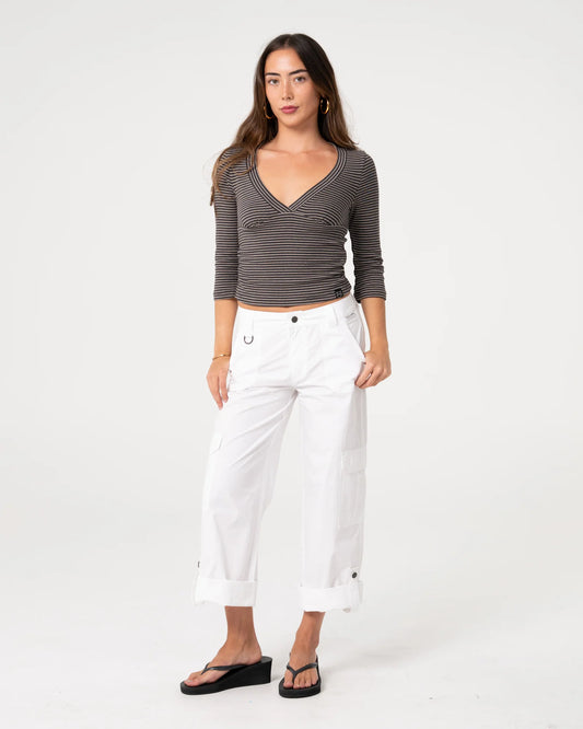 Hot Shot Low Rise Straight Leg Cargo Pant - White