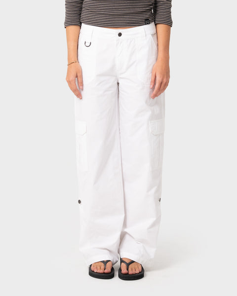 Hot Shot Low Rise Straight Leg Cargo Pant - White