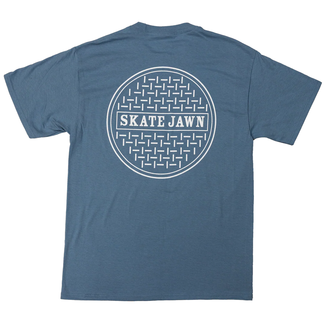 Skate Jawn Sewer Cap Tee - Stonewash Blue