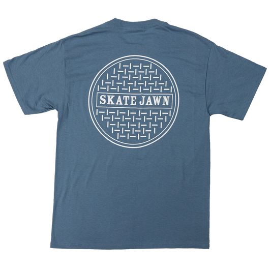 Skate Jawn Sewer Cap Tee - Stonewash Blue