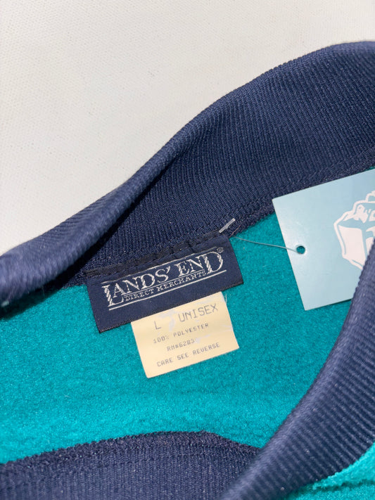 Vintage Land's End Teal Mock-Neck Fleece - Teal