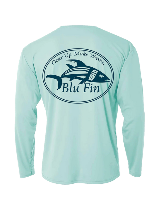 WāvvFront Blu Fin L/S UV Tee - Pastel Mint