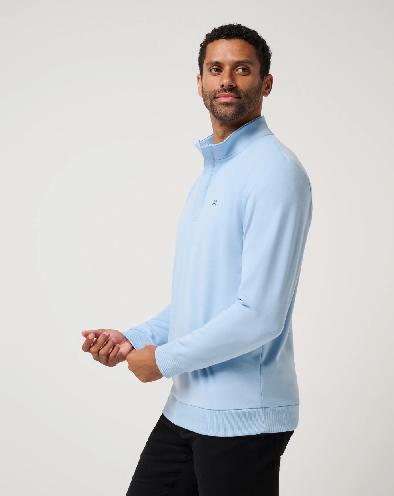 Cloud Quarter Zip 2.0 - Heather Powder Blue