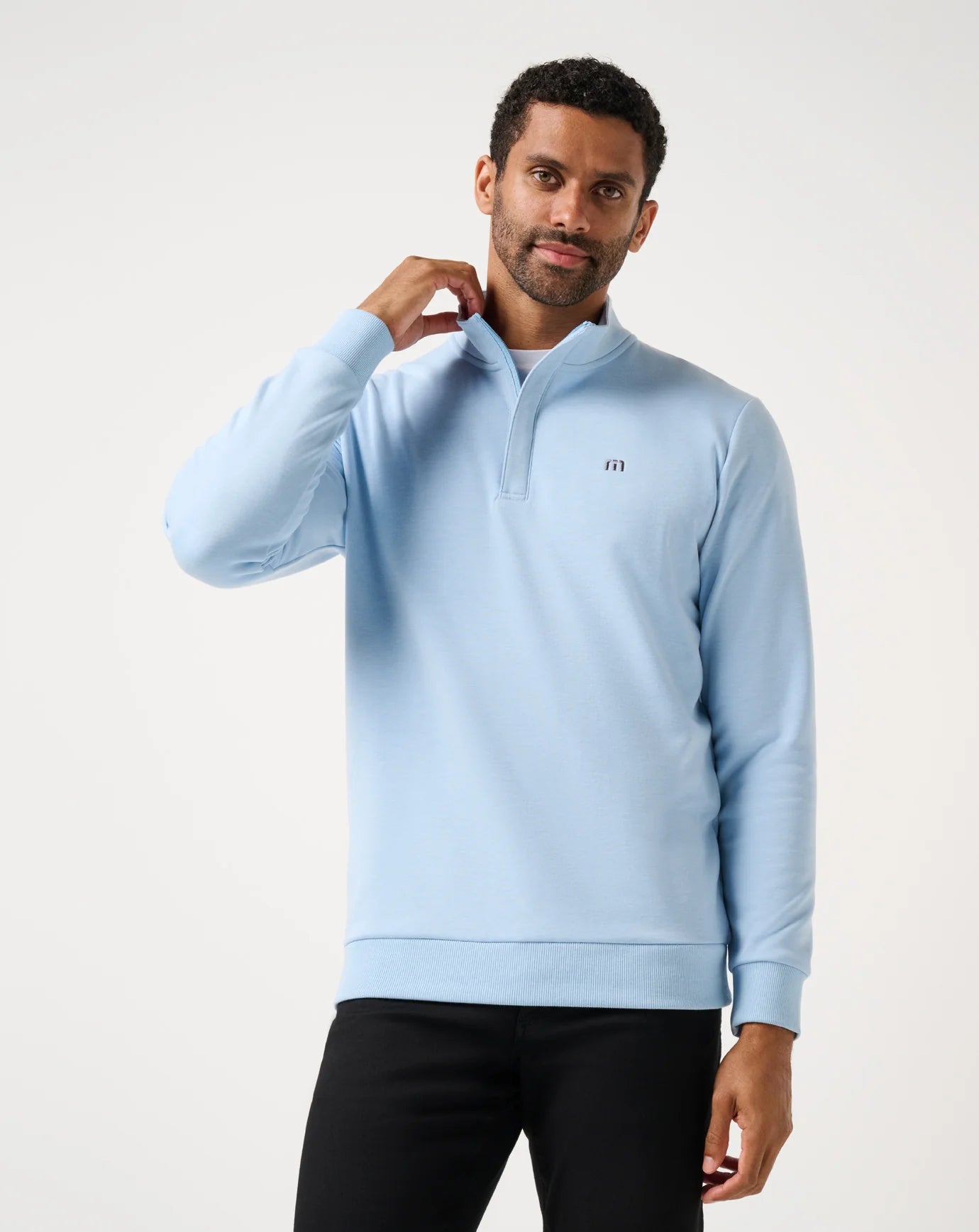 Cloud Quarter Zip 2.0 - Heather Powder Blue