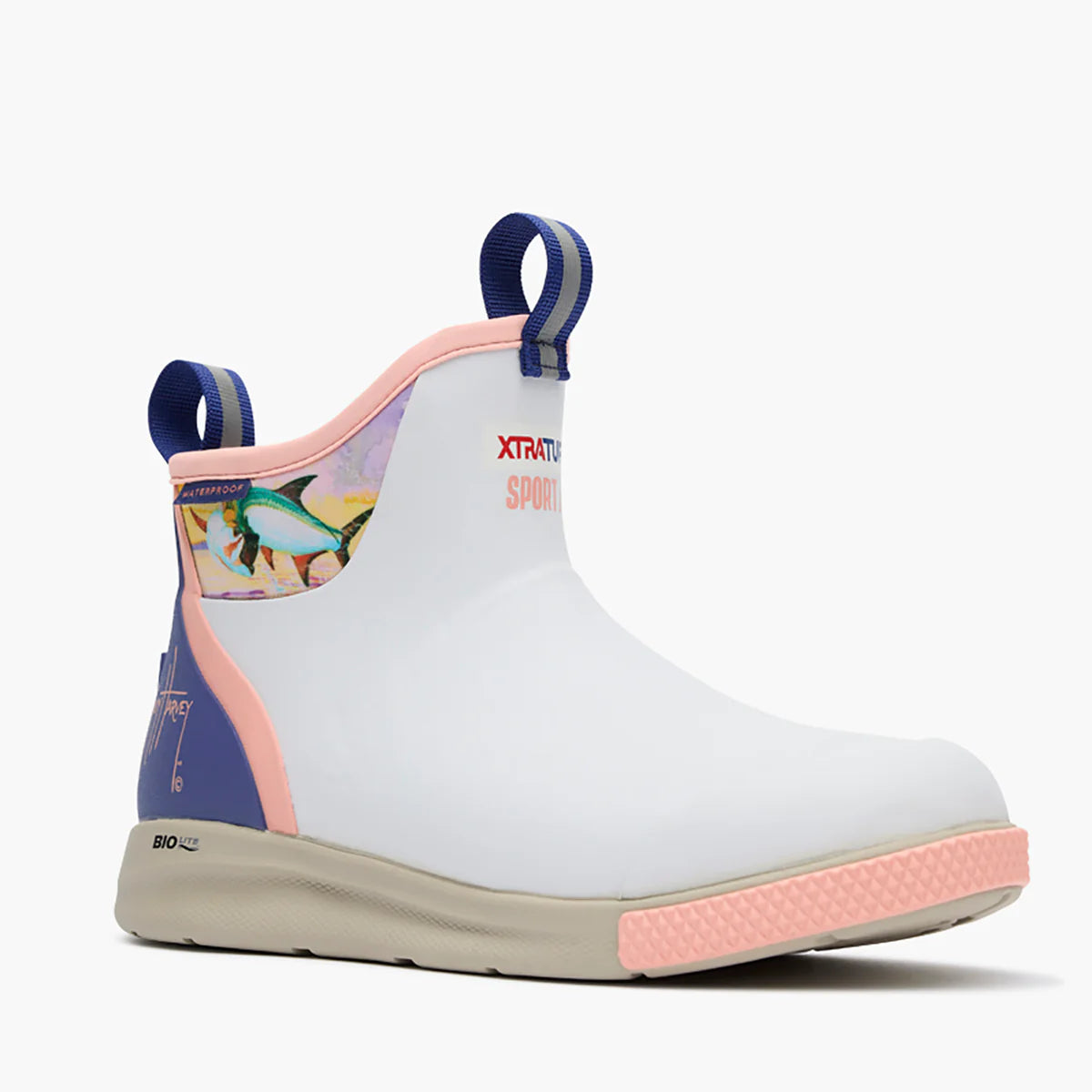 Xtratuf x Guy Harvey Women’s 6” Ankle Deck Boot Sport - White / Sunset Tarpon