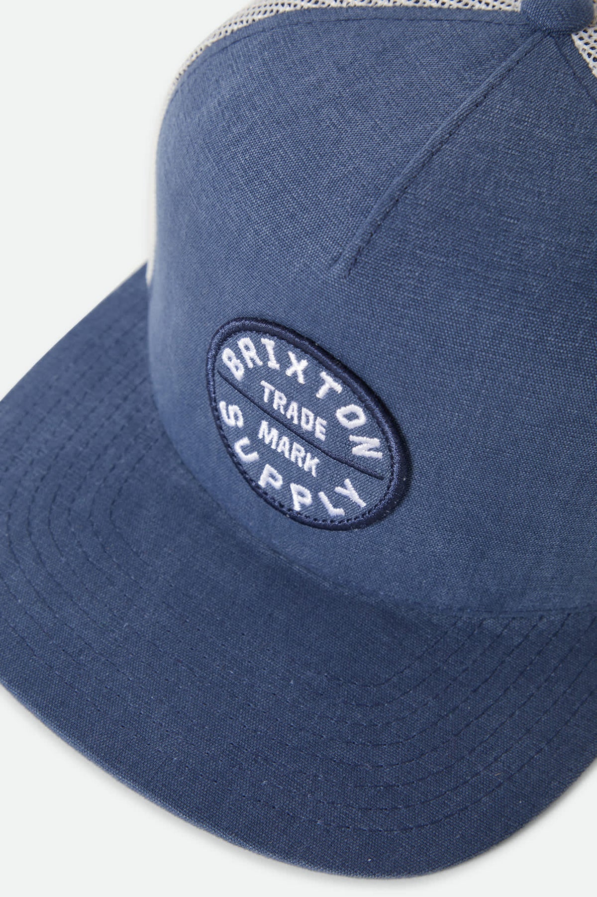 Brixton Oath MP Trucker Hat - Blue Chambray/White