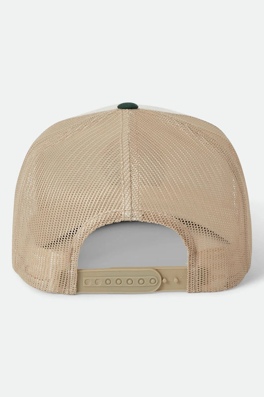 Brixton Oath MP Trucker Hat - Off White/Primal Green/Sand
