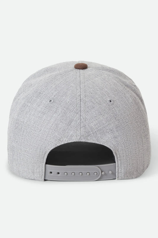 Brixton Crest C MP Netplus Snapback Hat - Grey/Pinecone