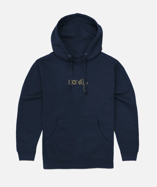 Rock Script Hoodie - Navy