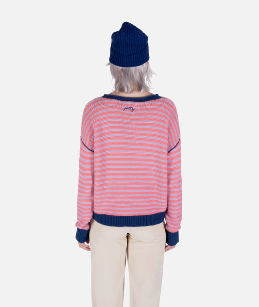 Ella Striped Sweater - Pink