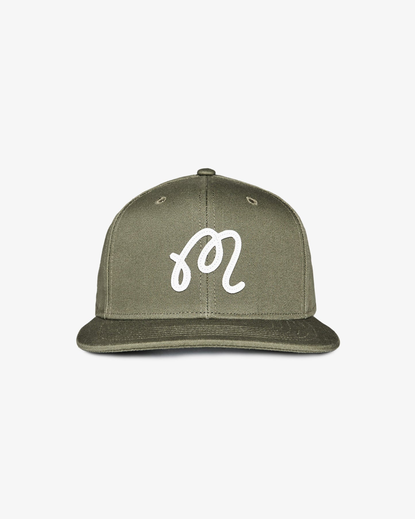 Malbon M Script Snapback Hat - Military Green
