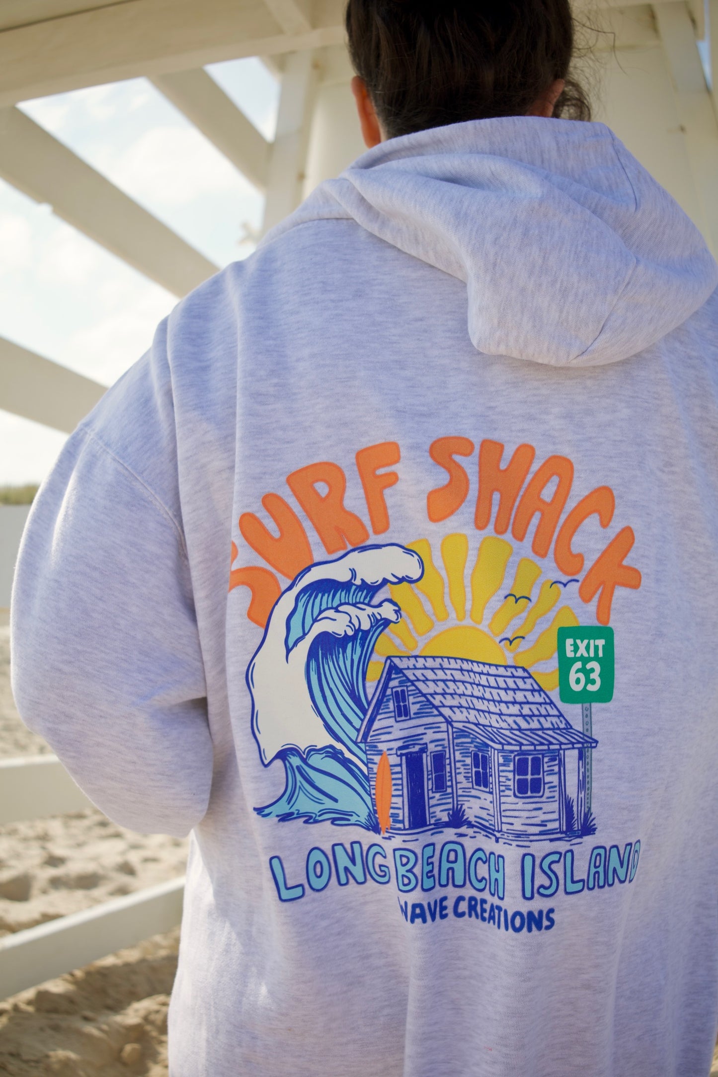 Surf Shack x Wave Creations Hoodie - Marble Grey