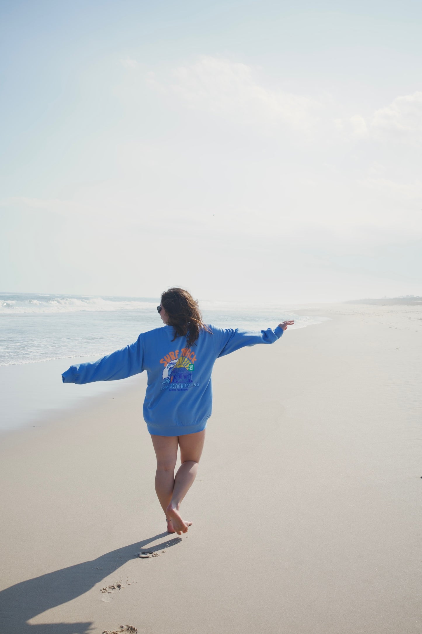 Surf Shack X Wave Creations Crewneck - Columbia Blue