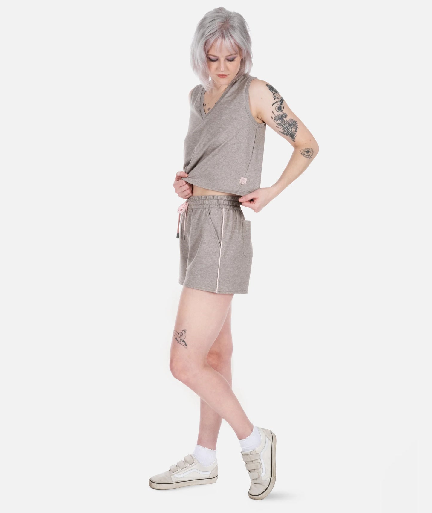 Womens Isle Lounge Short - Warm Grey