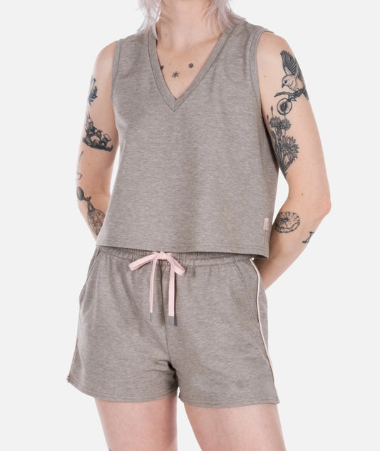 Womens Isle Lounge Short - Warm Grey