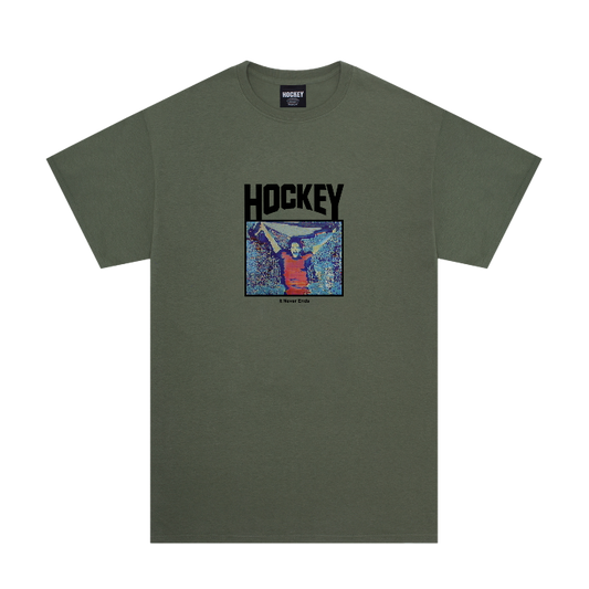 Hockey It Never Ends Tee - Army Green