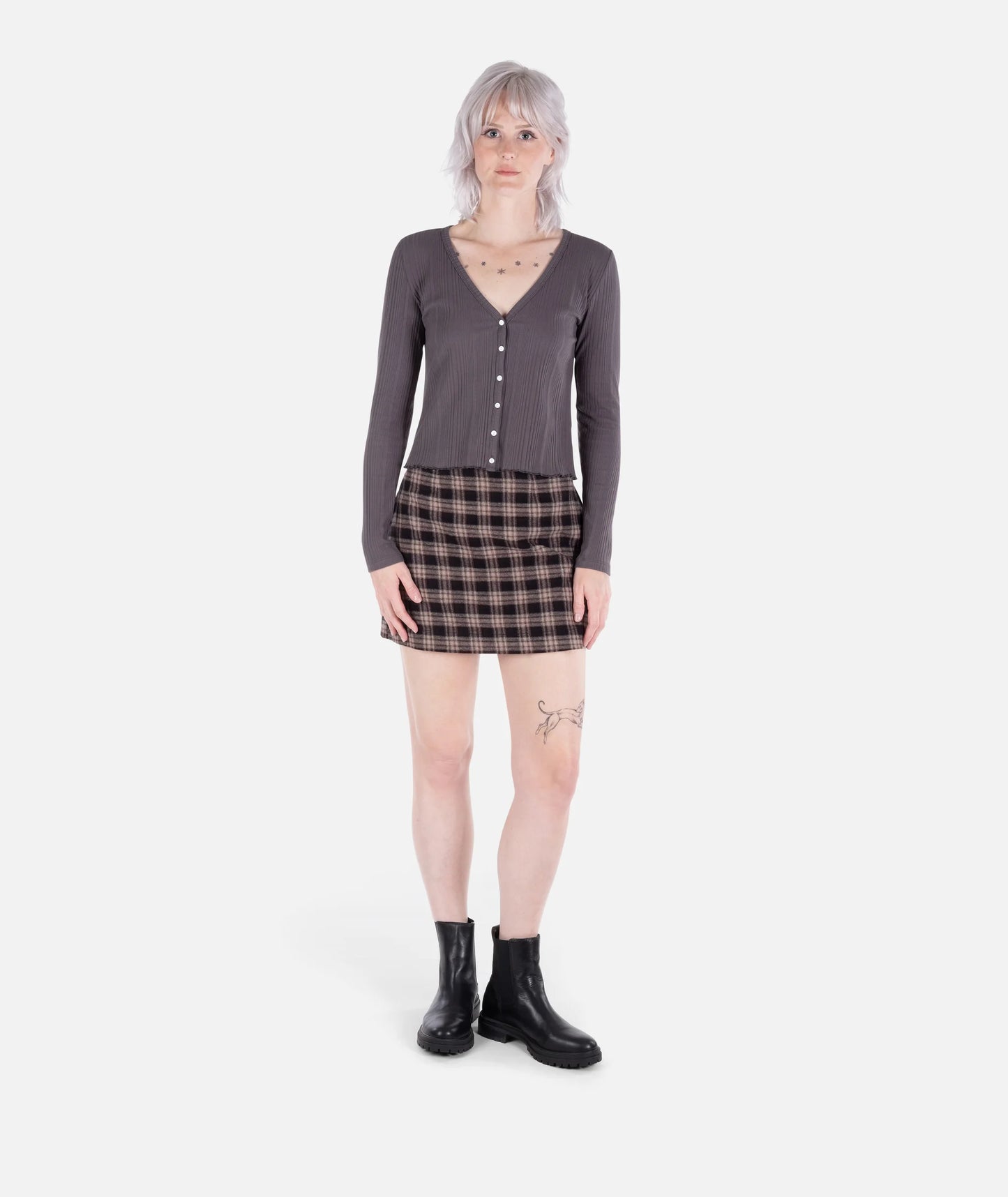 Callie Mini Skirt - Black/ Plaid