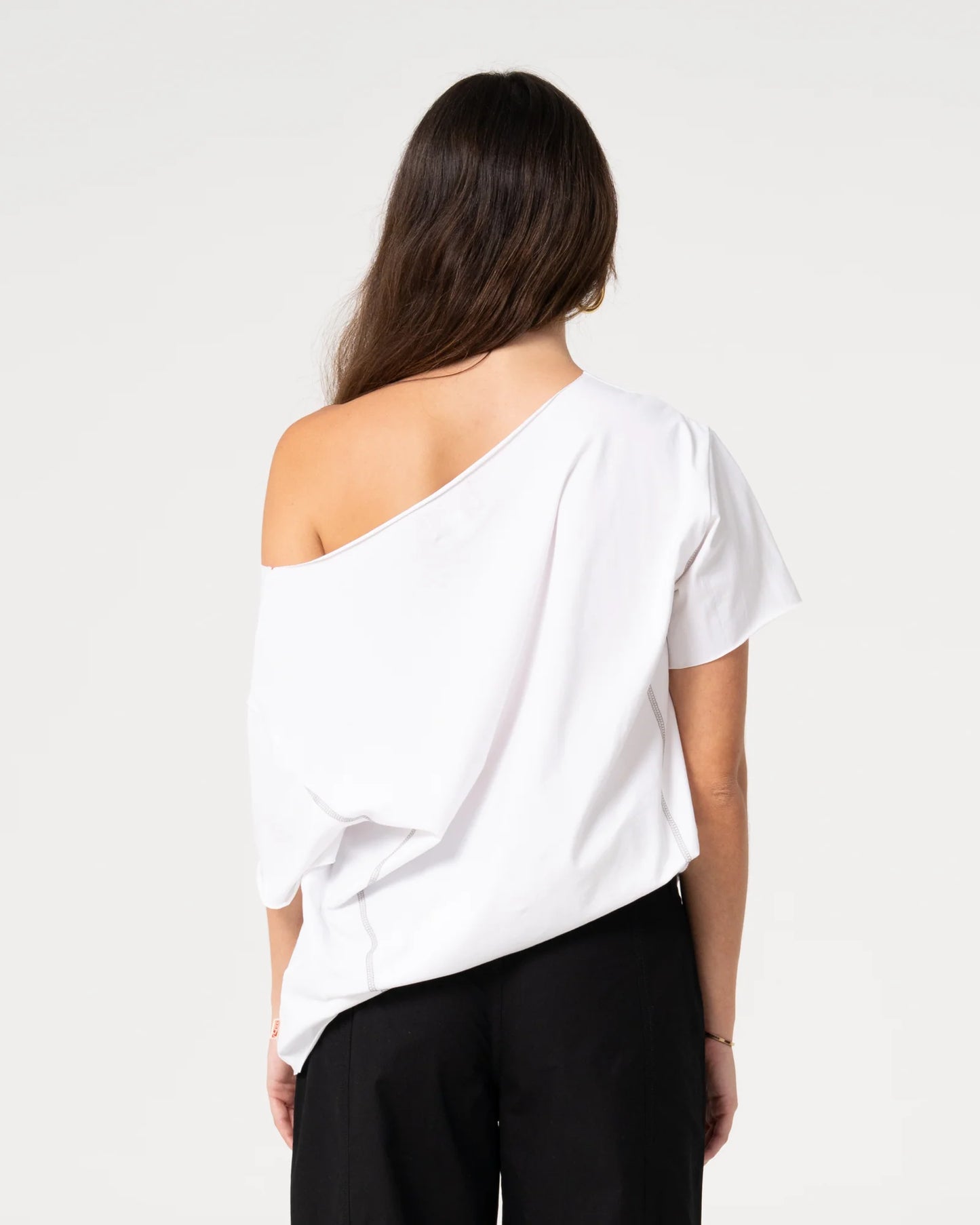 Rusty Kick It Cut Off Shoulder Tee - Vintage White