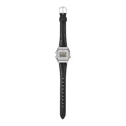 CasioLA680WEL-1 Digital Silver Watch w/ Black Band