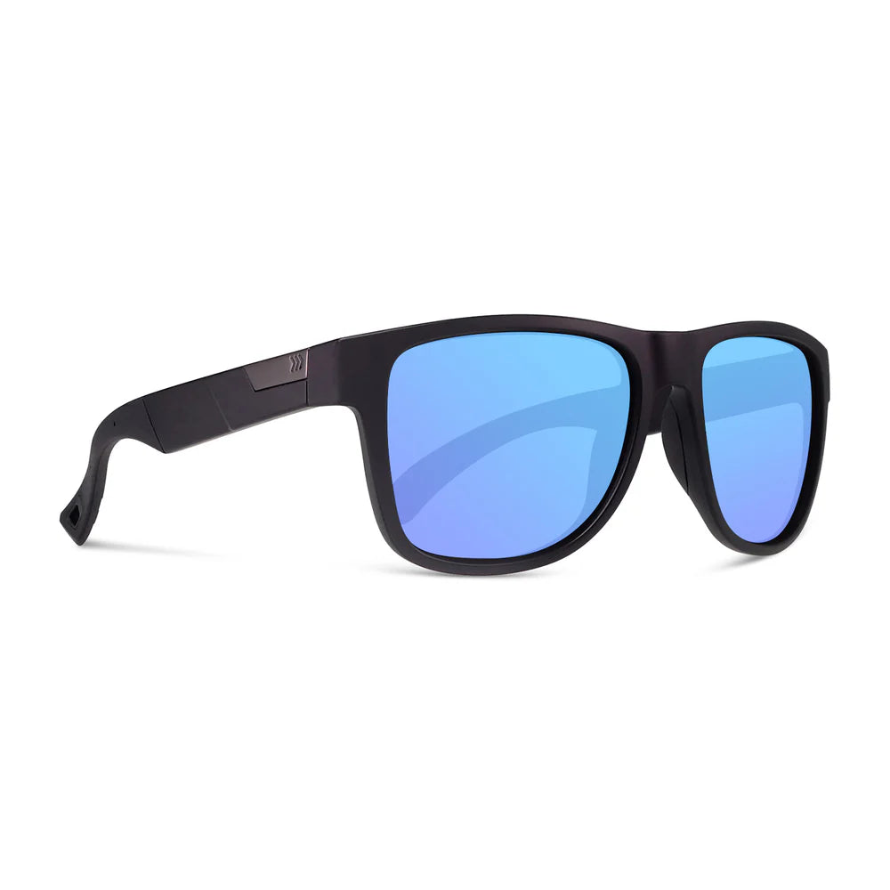 Cassette Optics Legend Pro Sunglasses - Matte Black / Skye Blue Mirror Color Boost Polarized Lens