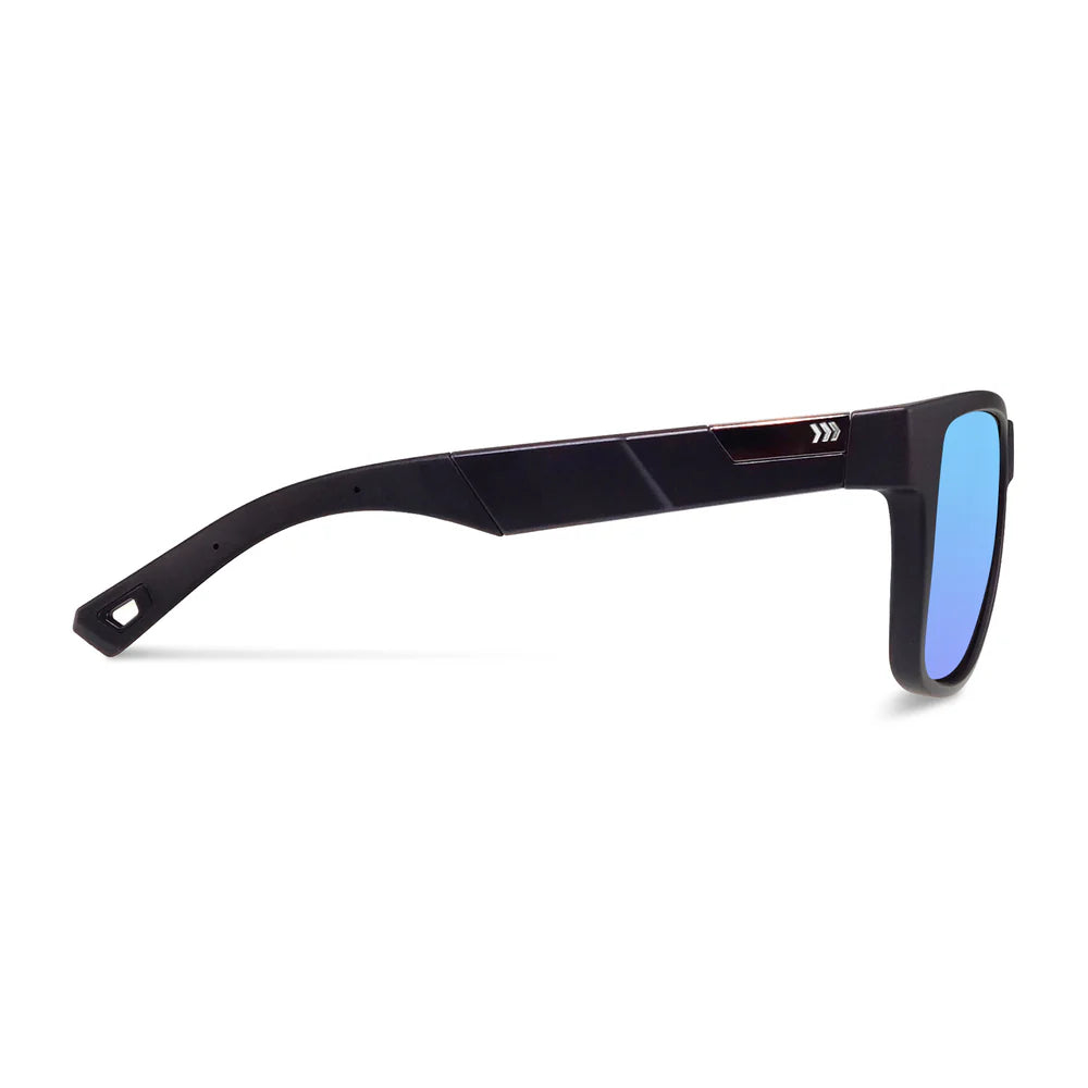 Cassette Optics Legend Pro Sunglasses - Matte Black / Skye Blue Mirror Color Boost Polarized Lens