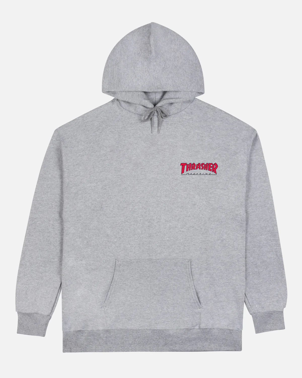 Thrasher Little Outline Outlined Chest Logo Hoodie - Heather Grey