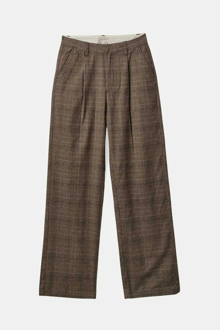 Brixton Ludlow Trouser Pant - Brown/Cream Houndstooth