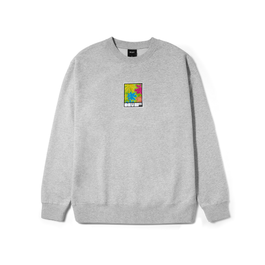 HUF Morning Glory Crewneck - Heather Grey