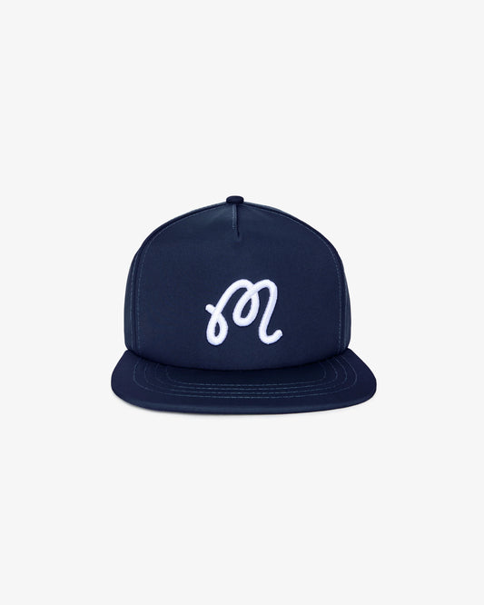 Malbon M Snapback Hat - Navy Blue