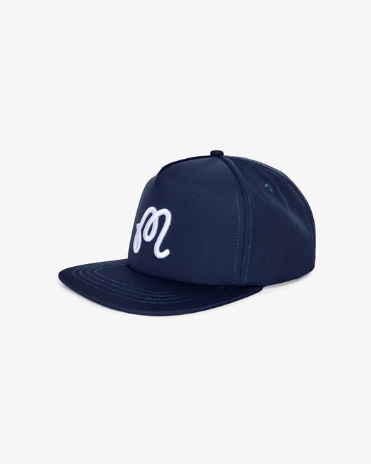 Malbon M Snapback Hat - Navy Blue