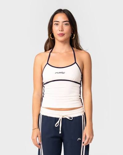 Rusty Maneater Fitted Halter Top - Egret
