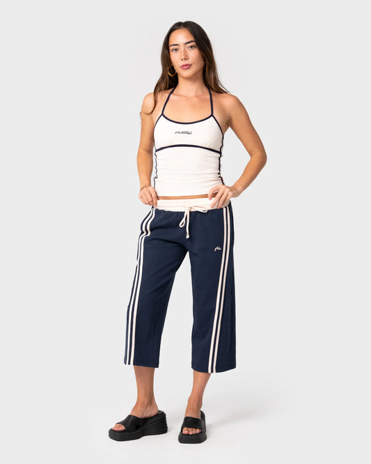Maneater Low Rise Capri Track Pant - Navy Blue