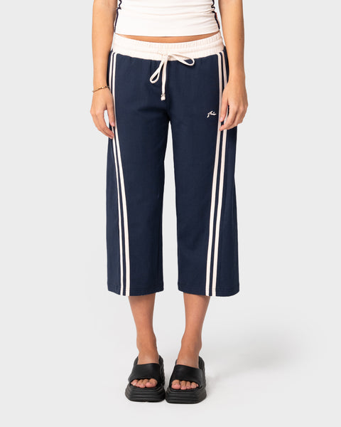Maneater Low Rise Capri Track Pant - Navy Blue