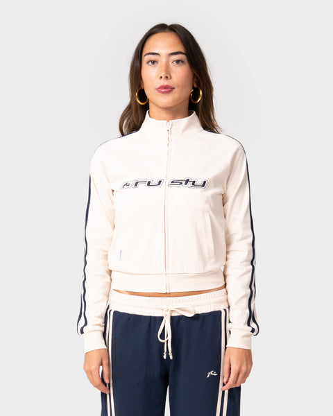 Maneater Fitted Zip Thru Track Jacket - Egret