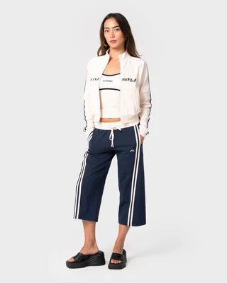 Maneater Fitted Zip Thru Track Jacket - Egret
