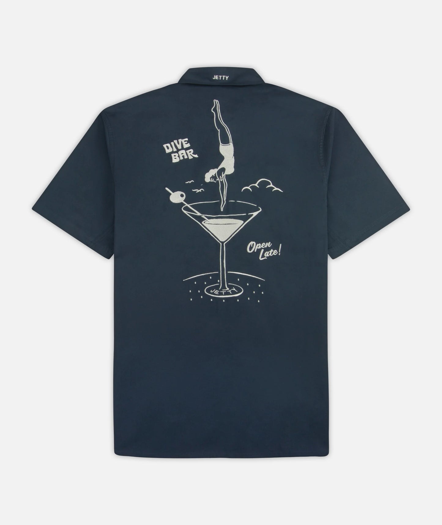 Maris Embroidered Dive Bar Shirt - Navy Blue