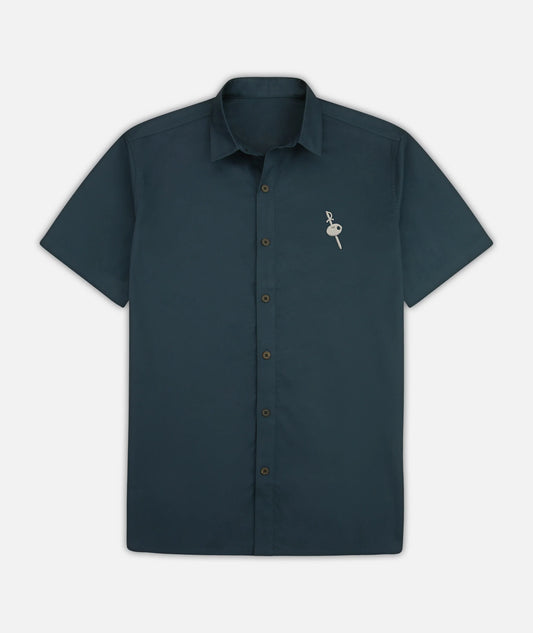 Maris Embroidered Dive Bar Shirt - Navy Blue