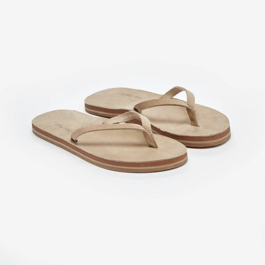 Women's Meadows Premium Leather Flip Flops - Sand