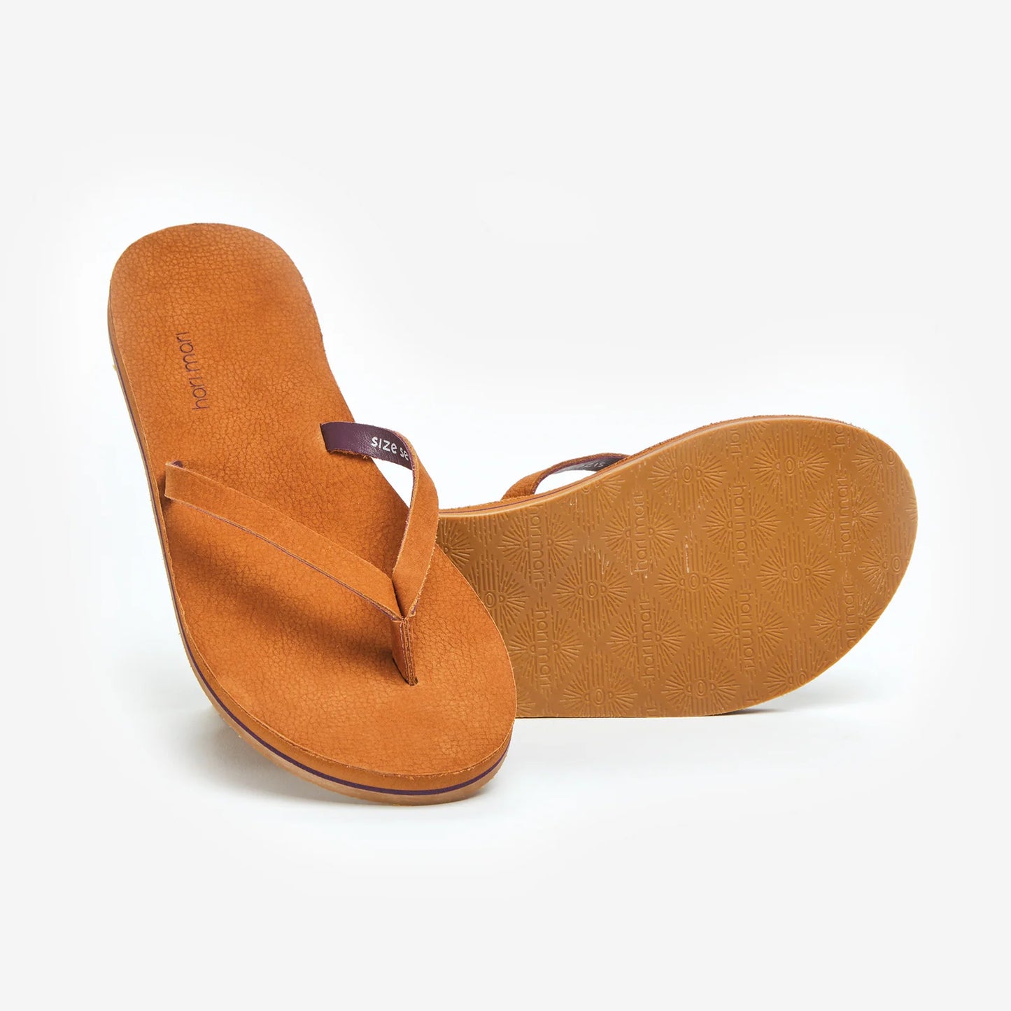 Women's Meadows Premium Leather Flip Flops - Tobacco