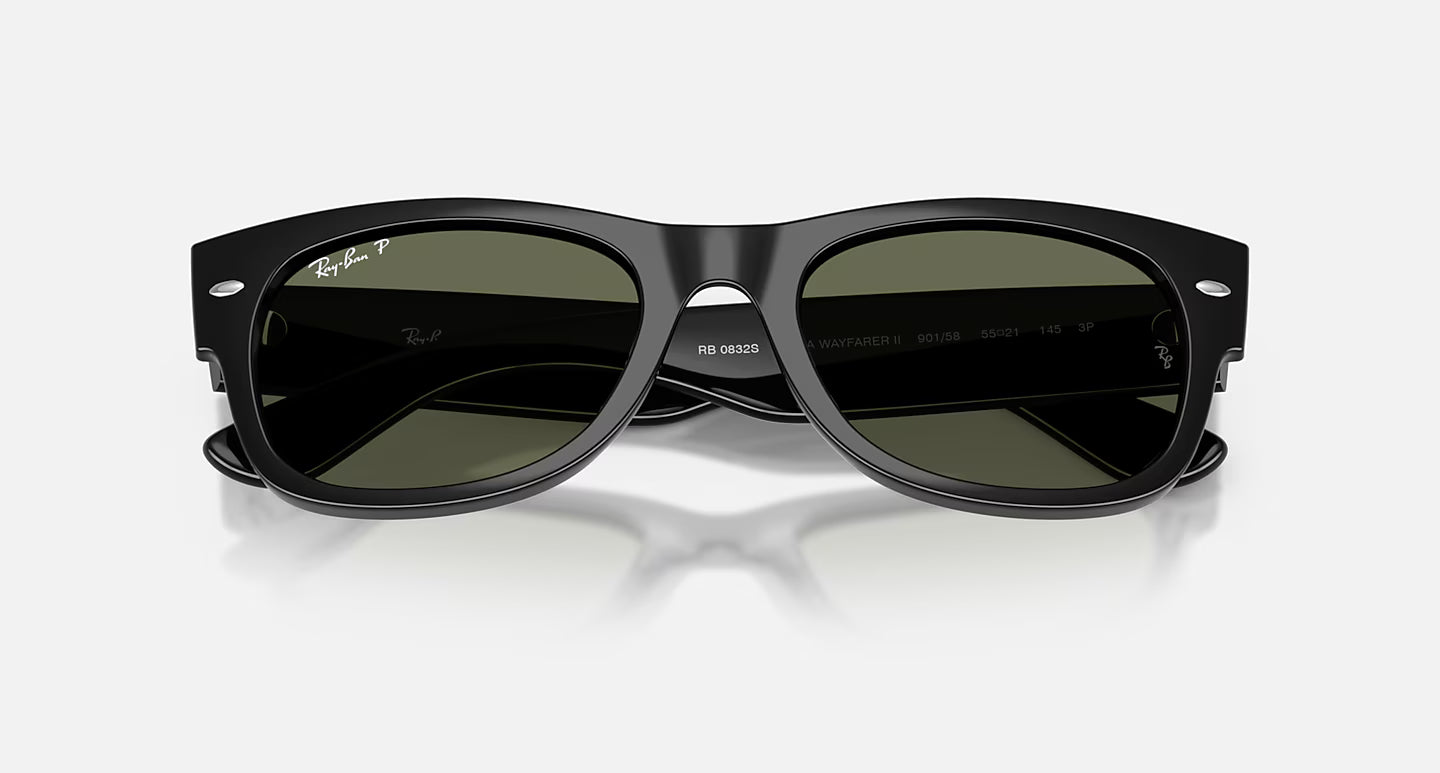 Mega Wayfarer II 2 Polished Black w/ Green Polarized