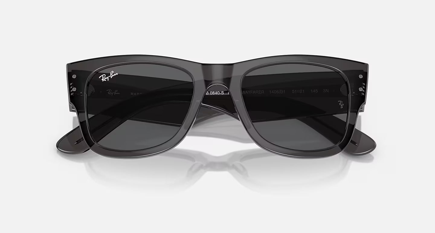 Mega Wayfarer Transparent Black w/ Dark Grey